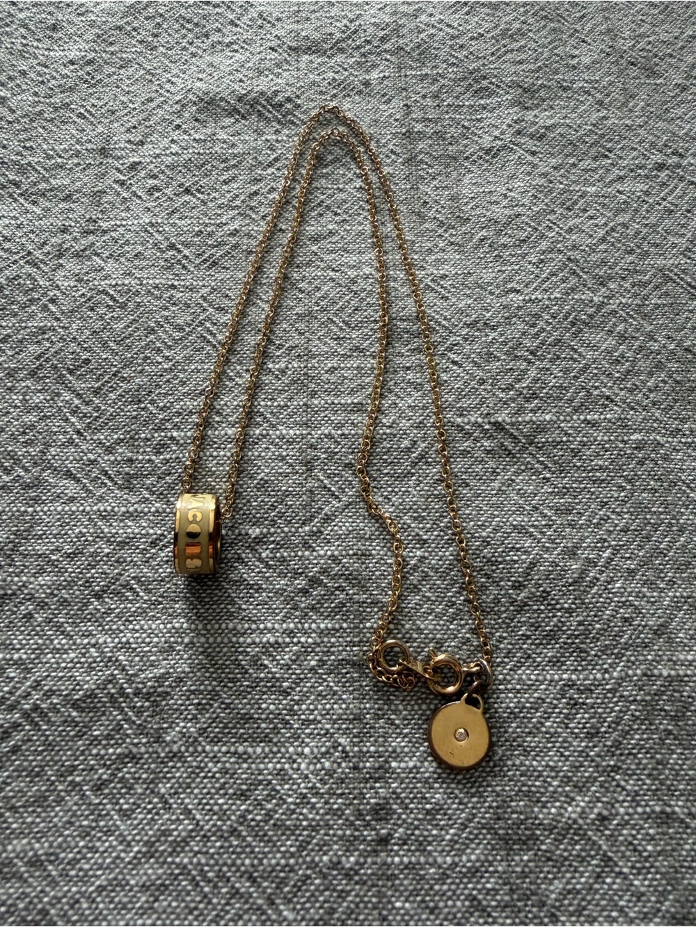Y2K Marc By Marc Jacobs Gold-Tone Pendant Necklace with Multicolor Inlay